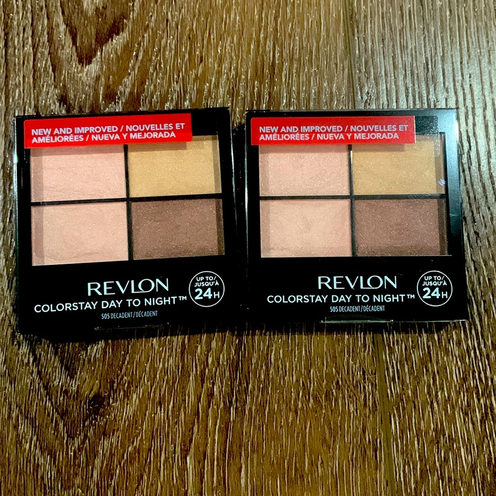 Revlon Colorstay Day to Night Brown Eye Shadow Quad 505 DECADENT. Set of 2. New!